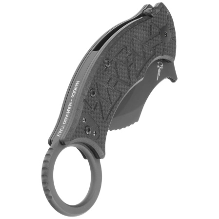 FOX Knife Tribal K Black G10, Black Top Shield N690Co by Doug Marcaida (FX-802)