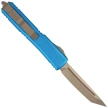 Microtech Ultratech T/E OTF Knife Blue Aluminum, Bronzed M390 by Tony Marfione (123-13BL)