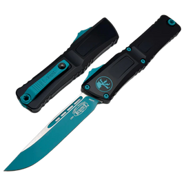 Microtech Combat Troodon Gen III S/E OTF Knife Black Aluminum, Turquoise M390MK by Tony Marfione (1143-1TQSK)