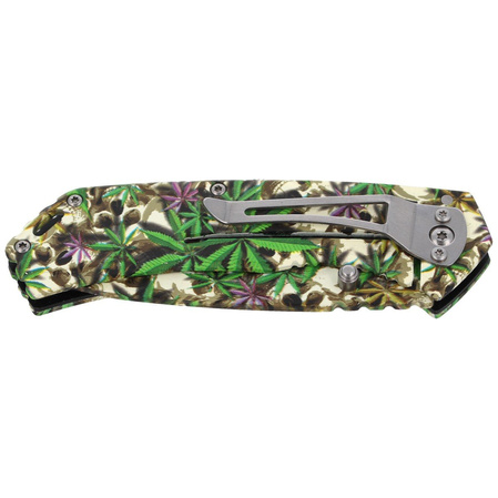 Herbertz CJH Knife with 3D Skulls/Hemp Leaves Print, Colorful 420 (581712)
