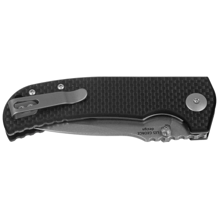 Spartan Blades Astor Black G10/Carbon Fiber, Tumbled CPM 154CM by Les George (SFBL8CF)