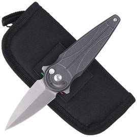 FOX Saturn, Black Aluminium, Stonewashed N690Co by Denis Simonutti knife (FX-551 ALG)