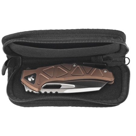 Nóż składany Fox Chronos Bronze Aluminum Knife, Black HW, Satin MagnaCut by Stefan Merk (FX-552 ALBR)