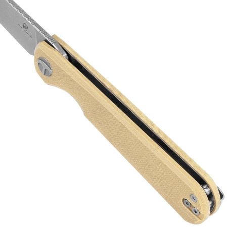 Nóż składany Bestechman Flick Khaki G10, Satin/Stonewashed D2 by Ostap Hel (BMK13C)