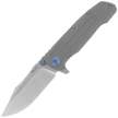 Reate District 9 V2 Knife Dark Bead Blast Titanium, Blue HD, Satin 154CM (9D-V2 TDBB SAT)