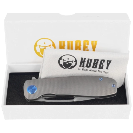 Kubey Supercell Knife Grey Titanium, Stonewashed 14C28N by K.C. Spiron (KU353A)