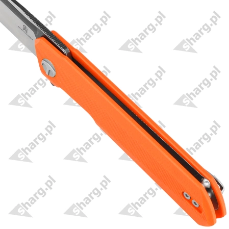 Nóż składany Bestechman Dundee Orange G10, Grey Titanized / Satin D2 by Ostap Hel (BMK01H)