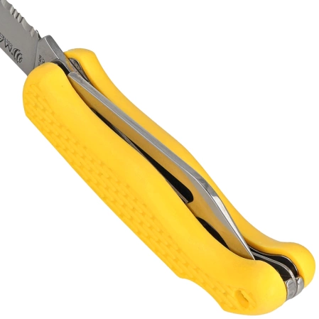 Nóż składany żeglarski MAC Coltellerie Boat 2 Yellow PP/TPE,  Satin W 1.4034 (MC BOT2.Y)