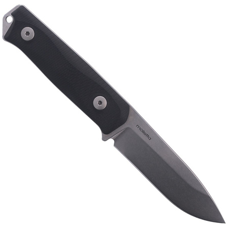 LionSteel Bushcraft Knife Black G10, Stone Washed Sleipner by Molletta (B41 GBK)