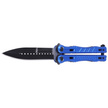 Nóż składany motylek Martinez Albainox Balisong Blue Aluminium, Black Blade (02101)