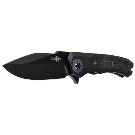Nóż składany Heretic Wraith-M DP Flipper Battleworn DLC Titanium/Carbon Fiber, Battleworn DLC MagnaCut by Tony Marfione Jr.