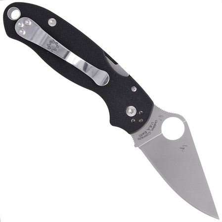 Spyderco Para 3 G-10 Black PlainEdge Knife (C223GP)
