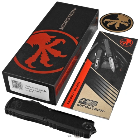 Nóż automatyczny OTF Microtech Ultratech Gen IV D/E Black Aluminium, Tactical M390MK by Tony Marfione (11224-1T)