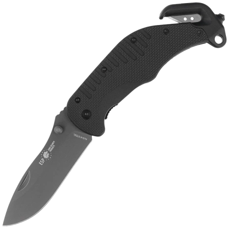 ESP RK-01 Rescue Knife Black PA66 Polyamide, Titanium Gray PVD AUS-8