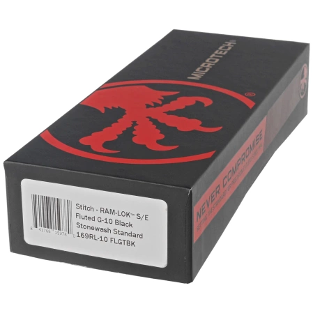 Microtech Stitch Ram-Lok S/E Knife Black Fluted G10, Stonewashed M390MK by Borka Blades and Tony Marfione (169RL-10FLGTBK)