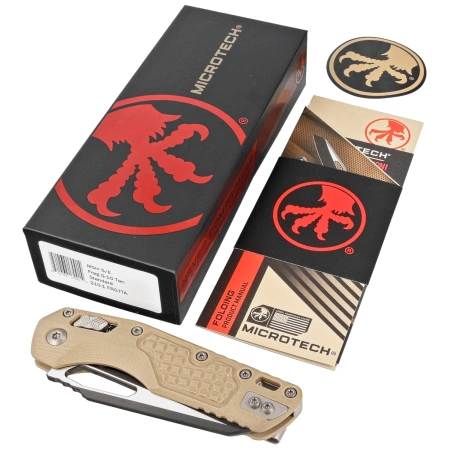 Nóż składany Microtech MSI S/E Ram-Lok Frag Tan G10, Black M390MK by Tony Marfione (210-1FRGTTA)