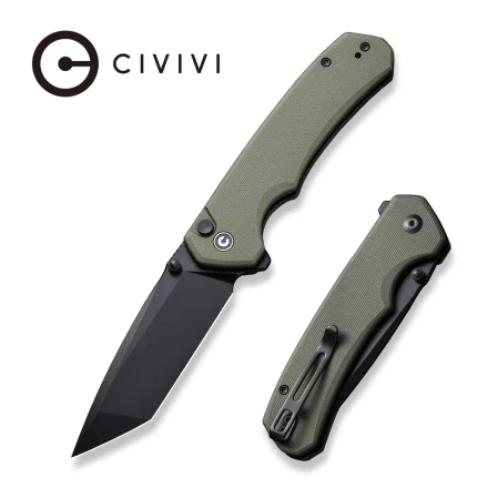 Civivi Brazen Button Lock Knife OD Green G10, Black 14C28N (C19059C-2)