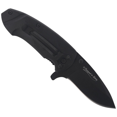 Nóż składany K25 RK-18488 Black Aluminium, Black 7Cr17Mov