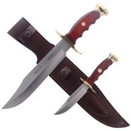 Muel BW-22P Knives Set: B-22 and BW-10 Pakka Wood, Satin X50CrMoV15