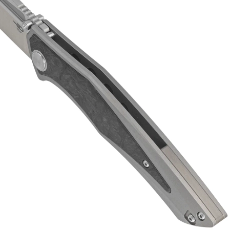 Bestech Togatta Grey Titanium/Marble Carbon Fiber Knife, Satin M390 by Koens Craft (BT2102F)