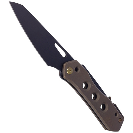 WE Knife Vision R Bronze Titanium, Black Stonewashed CPM 20CV by Snecx Tan (WE21031-4)