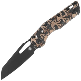 Microtech MSI S/E Ram-Lok Claw Burst Camo Tri-Grip Polymer, Black M390MK by Tony Marfione (210T-1PMCWC-Z4)