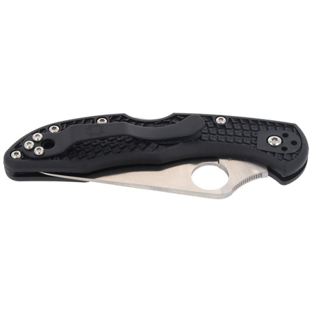 Spyderco Delica 4 FRN Black Flat Ground Plain knife (C11FPBK)