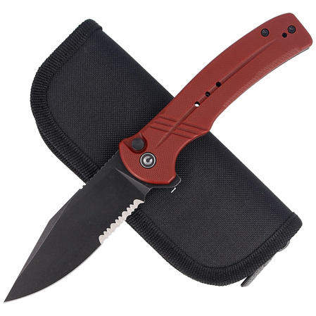 CIVIVI Knife Cogent Burgundy G10, Black Stonewashed Half Serrated (C20038E-2)