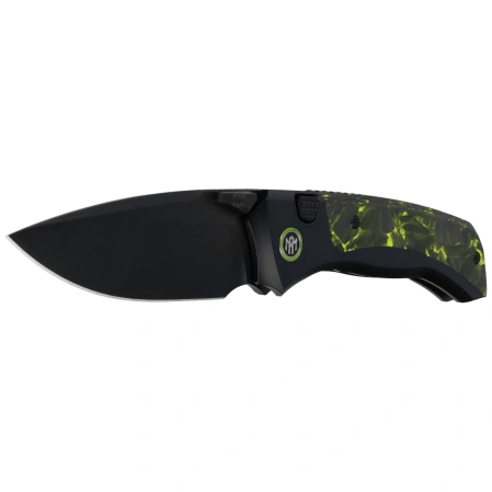 Nóż składany Remette RT-Steed Black Titanium/Black-Green Carbon Fiber, Black DLC M390 (RTWS-BH)