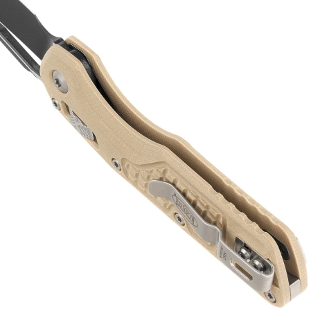 Nóż składany Microtech MSI S/E Tan Frag G10, Black M390MK by Tony Marfione (210-1FRGTTA)