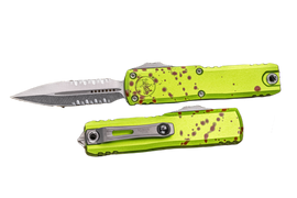Microtech UTX-85 Gen IV D/E OTF Knife Zombie Aluminum, Stonewashed P/S M390MK by Tony Marfione (12324-11Z)
