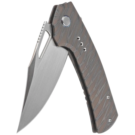 WE Knife Nefaris LE No 077/160 Tiger Stripe Titanium, Hand Rubbed Satin CPM 20CV (WE22040D-4)