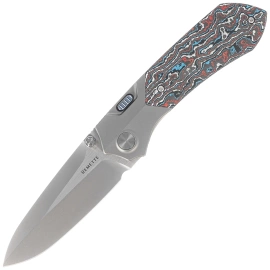 Remette RT-Meteor Knife Gray Titanium/Nebula Carbon Fiber, Pearlescent M390 (RTPT-A )