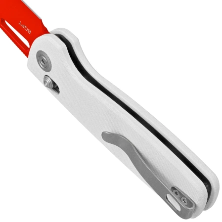 Nóż składany Kubey Bluff KU248B White G10, Red 14C28N by Garet Caronna