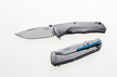 Nóż składany LionSteel T.R.E. Grey Titanium/Blue Ti, Stonewashed M390 by Molletta (TRE BL)