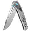 Reate GTR Knife Bead Blasted Titanium/Zirconium Inlay, HW Ti-Blue Clip, Hand Satin M390
