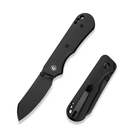 Nóż składany Civivi Crabby Black Canvas Micarta, Black Stonewashed 14C28N by Ken Onion Jr. (C24055-3)