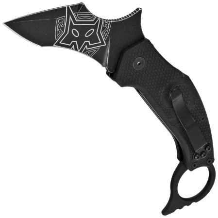 Nóż składany karambit FOX Moa Black G10, Black Stonewashed N690Co by Jared Wihongi (FX-653)