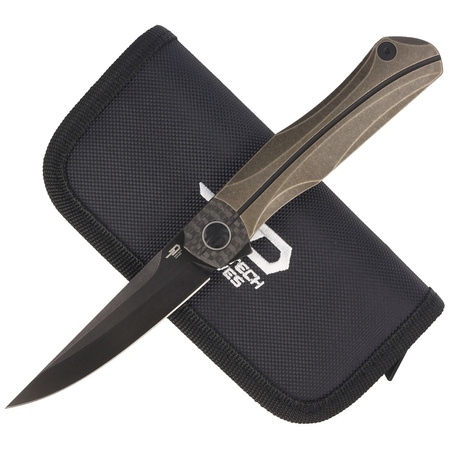 Nóż składany Bestech Thyra Bronze Stonewashed Titanium/Carbon Fiber, Black Stonewashed M390 by Kombou (BT2106C)