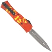 Microtech Hera II Mini D/E Signature Halloween Jack-o'-Lantern Aluminum, Satin M390MK OTF Knife by Tony and Sean Marfione (1702M-1HWJLS)
