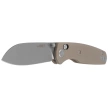 Kubey Breeze Knife Tan G10, Stonewashed 14C26N by Caleb Waltman (KU288C)