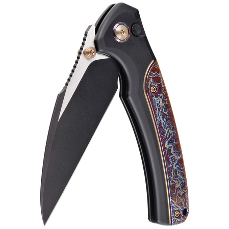 WE Knife Ziffius LE No 140/310 Black Titanium/Flamed, Black Stonewashed/Satin CPM 20CV (WE22024D-1)