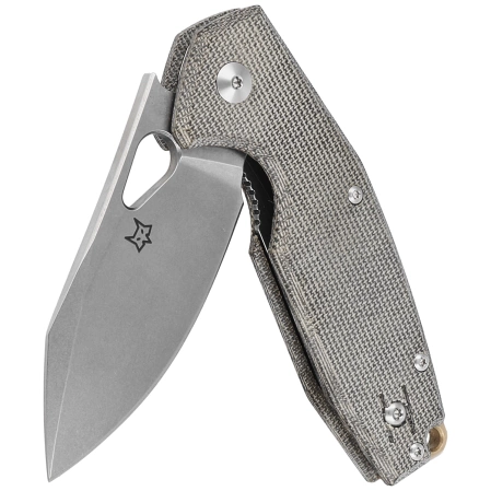 Nóż składany FOX Yaru Green Micarta, Stonewashed M398 by Jesper Voxnæs (FX-527LI MOD)