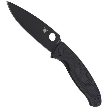 Spyderco Resilience Lightweight, Black Blade Plain 8Cr13MoV Folding Knife (C142PBBK)