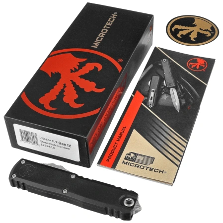 Nóż automatyczny OTF Microtech UTX-85 Gen IV D/E Black Aluminium, Stonewashed M390MK by Tony Marfione (12324-10)