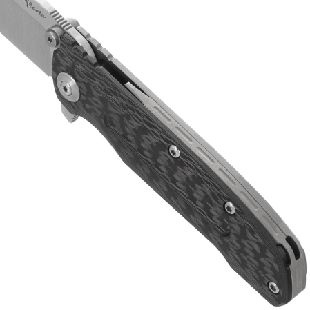 Reate District 9 V2 Knife Bead Blast Titanium/Carbon Fiber, Satin 154CM (9D-V2 TBB SAT)