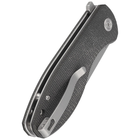 Kubey Knife Master Chief Black Micarta, Bead Blast AUS-10 by Keanu Alfaro (KU358H)