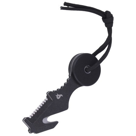 BlackFox Plan B, Black G10, Black Stonewashed 440C by Tommaso Rumici Neck/Rescue Knife (BF-754)