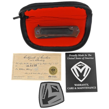 Medford TFF-4 Tanto Knife Bronze Titanium / Black G10, Flm HW, Std Clip, Black DLC S45VN by Greg Medford (MK1404PT-36A1-TFCP-BP)