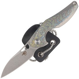 Bestech The Reticulan Grey/Colorful Titanium, Stonewashed/Satin CPM S35VN by Elijah Isham Knife (BT1810E)